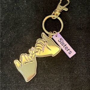 Claire's Gold and Purple Sisters Keychain